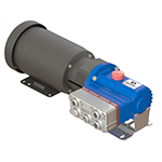 electric pump with hydraulically actuated balanced diaphragms
